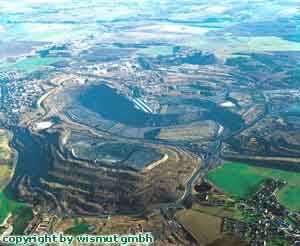 Luftbild des Tagebaues Lichtenberg